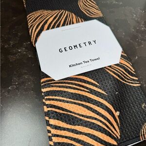 Geometry Black and Orange “Pumpkin Noir” Kitchen Tea Towel